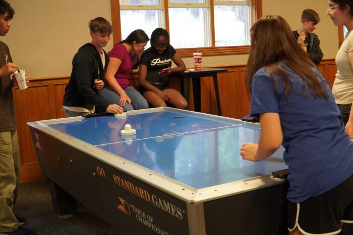 Students playing game