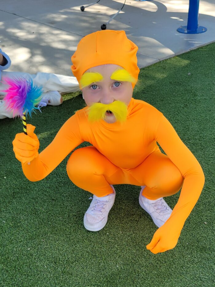 student dressed like Lorax